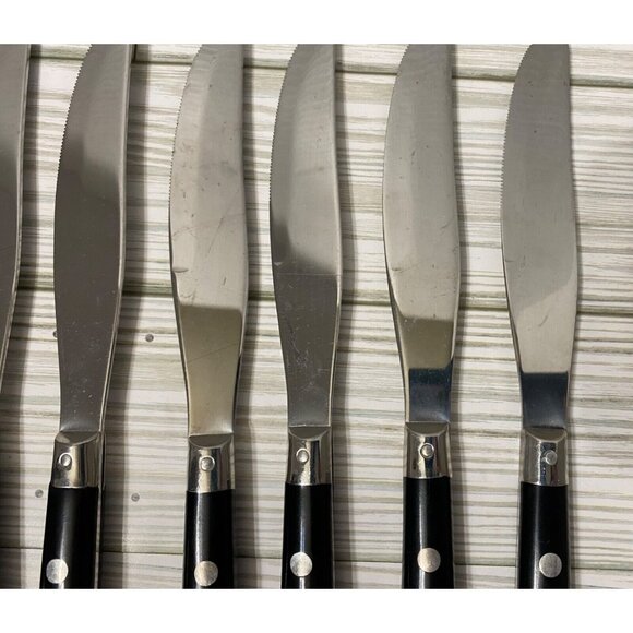 WF Washington Forge MARDI GRAS BLACK Stainless Flatware Butter Knives Set of 8 - Picture 3 of 4